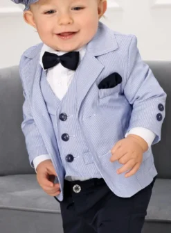 Veste costume bébé et garçon rayée