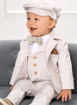 Veste costume bébé et garçon rayée