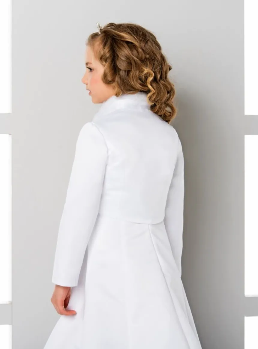 Veste enfant satin et fausse fourrure