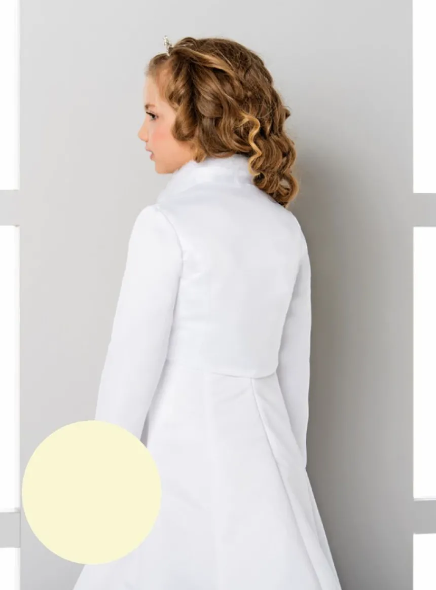 Veste enfant satin et fausse fourrure