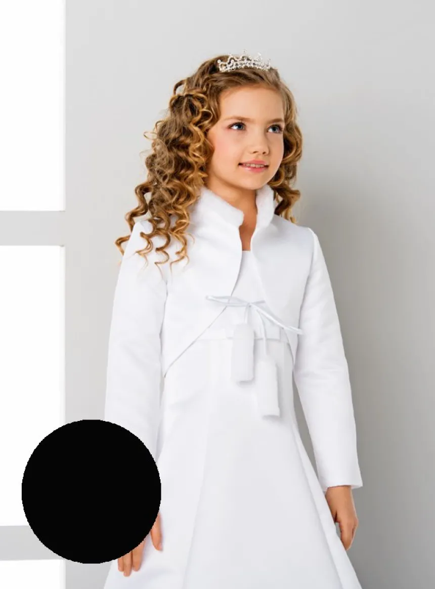 Veste enfant satin et fausse fourrure