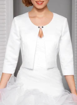 Veste femme satin manches 3/4
