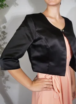 Veste femme satin manches 3/4