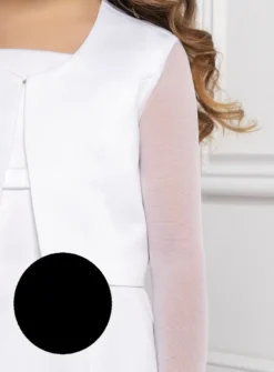 Veste fille en satin et manches en mousseline extensible