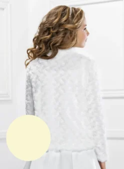 Veste fille fausse fourrure en fleurs
