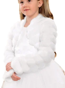 Veste fourrure enfant côtelée