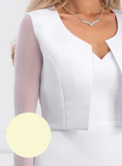 Veste habillée femme pour mariage en satin et mousseline élastique