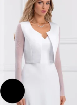 Veste habillée femme pour mariage en satin et mousseline élastique