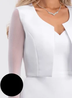 Veste habillée femme pour mariage en satin et mousseline élastique