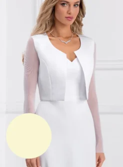 Veste habillée femme pour mariage en satin et mousseline élastique