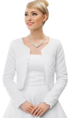 Veste mariage femme matelassé manches longues