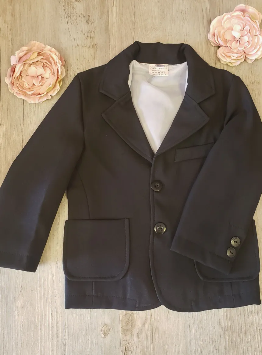 Veste noire costume bébé garçon