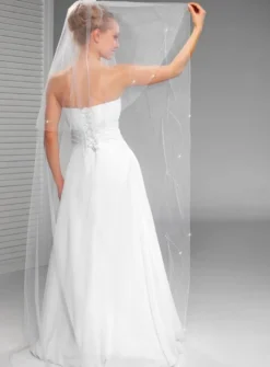 Voile de mariée arrondis perlés