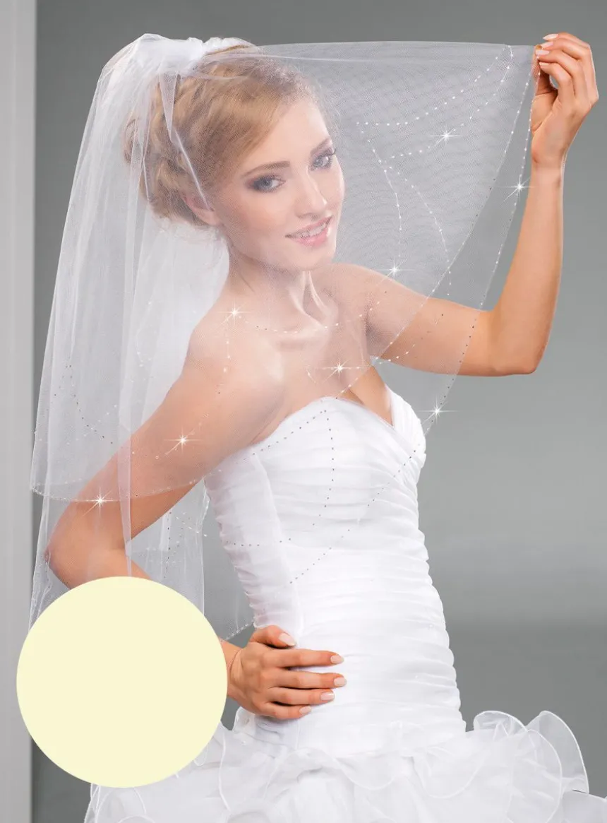 Voile de mariée arrondis perlés