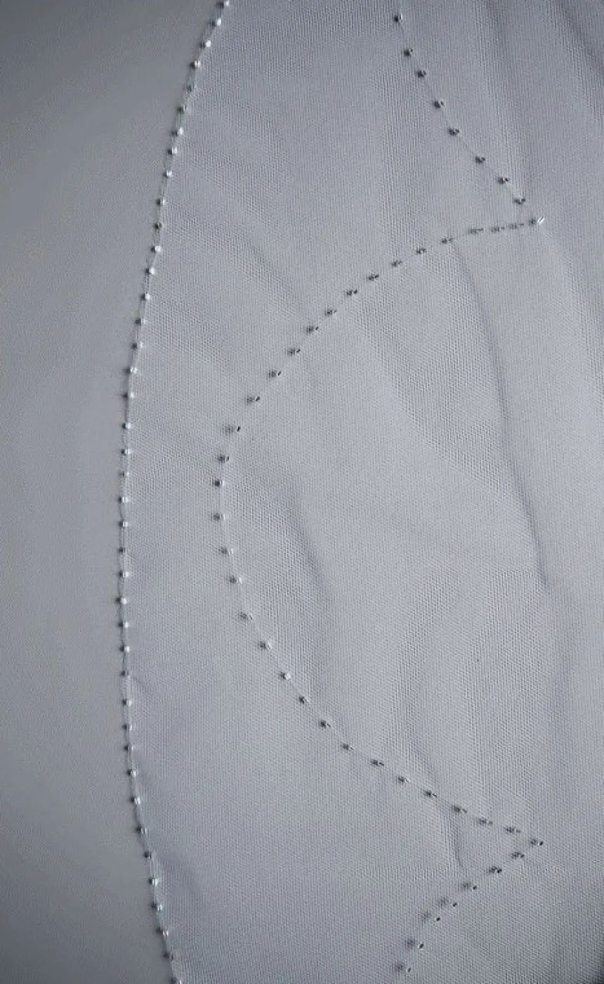 Voile de mariée arrondis perlés