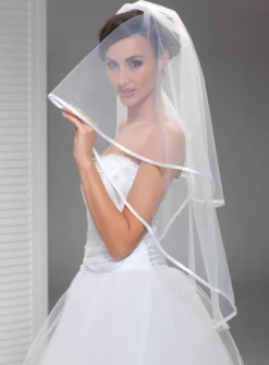 Voile de mariée bord satin