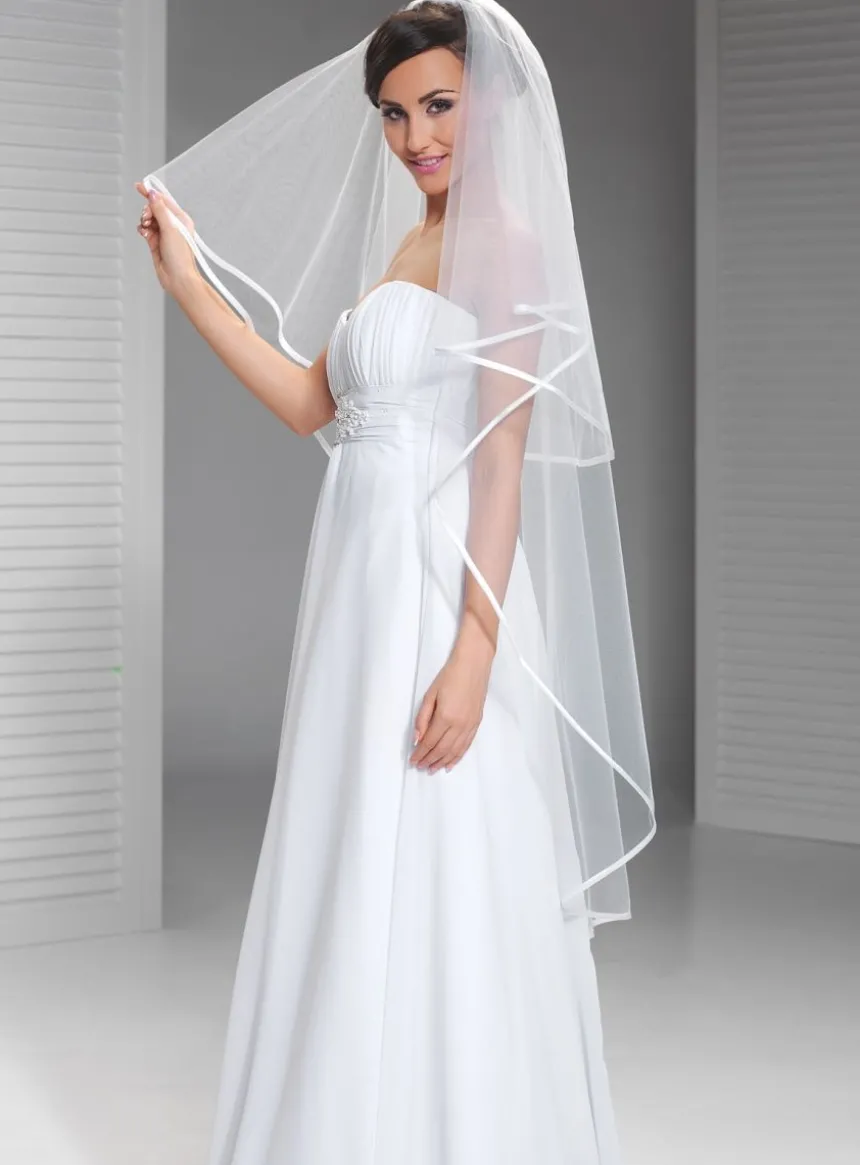 Voile de mariée bord satin