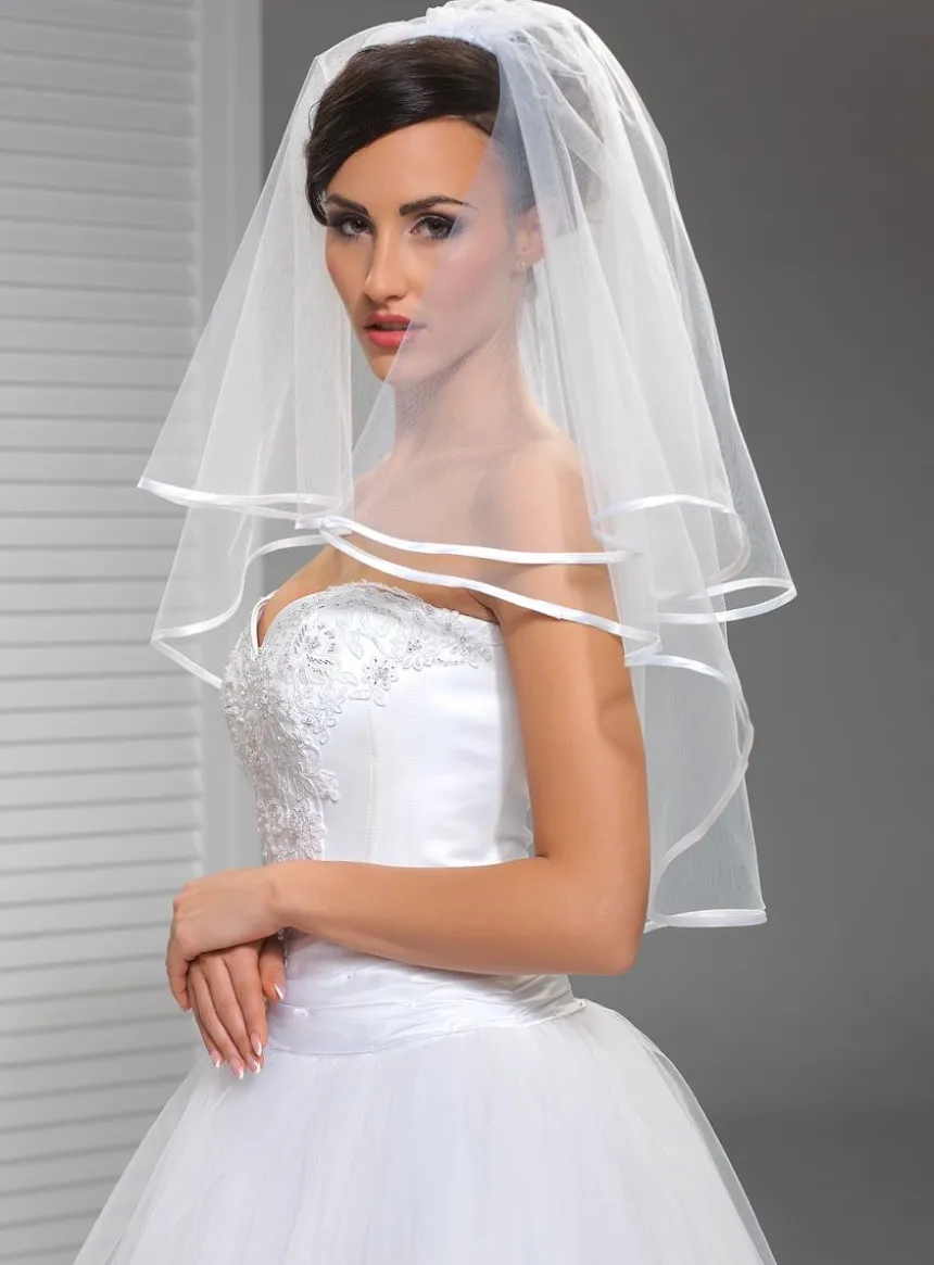 Voile de mariée bord satin