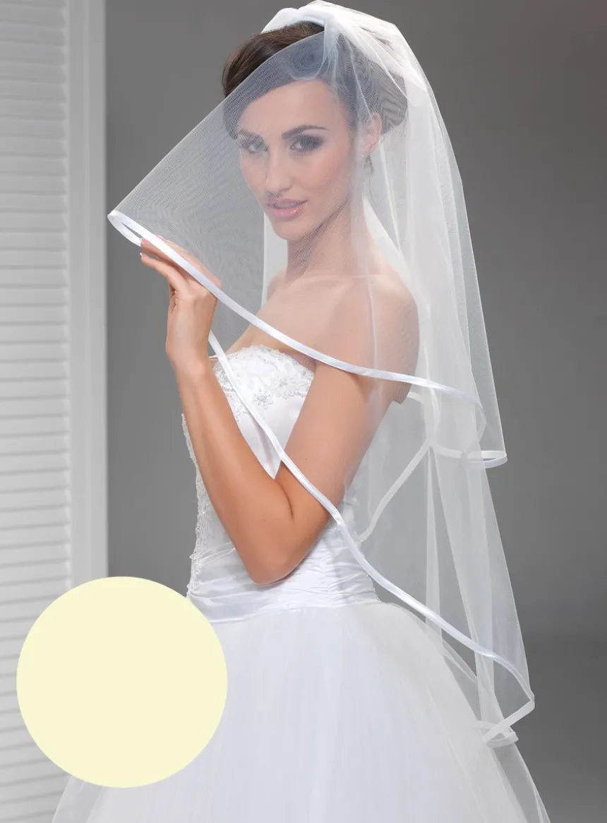 Voile de mariée bord satin