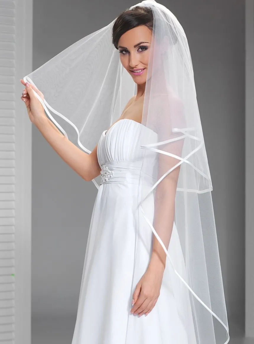 Voile de mariée bord satin