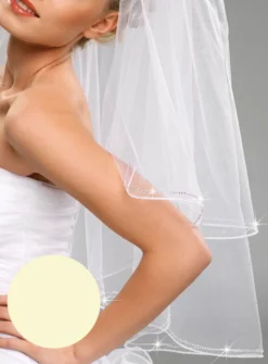 Voile de mariée couture et perles scintillantes cousues