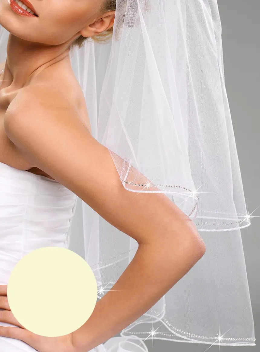 Voile de mariée couture et perles scintillantes cousues