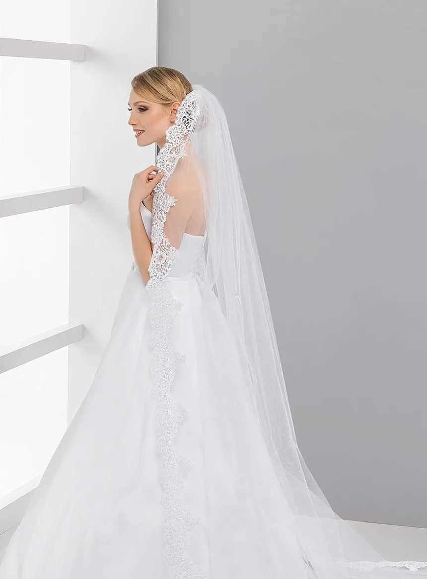 Voile de mariée dentelle large