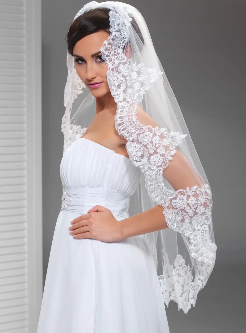 Voile de mariée espagnol dentelle large