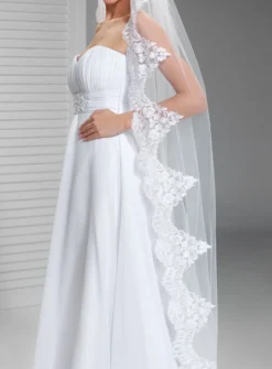 Voile de mariée espagnol dentelle large