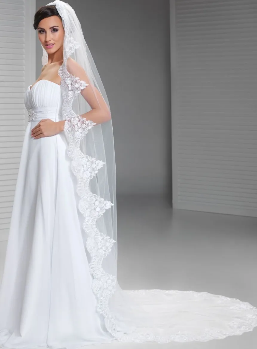 Voile de mariée espagnol dentelle large