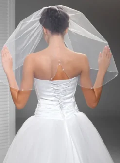 Voile de mariée perle goutte dans le dos