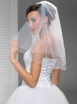 Voile de mariée petites perles espacées
