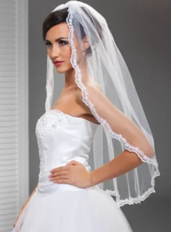 Voile de mariée sans rabat broderie florale