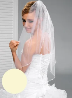 Voile de mariée sans rabat perles ondulées