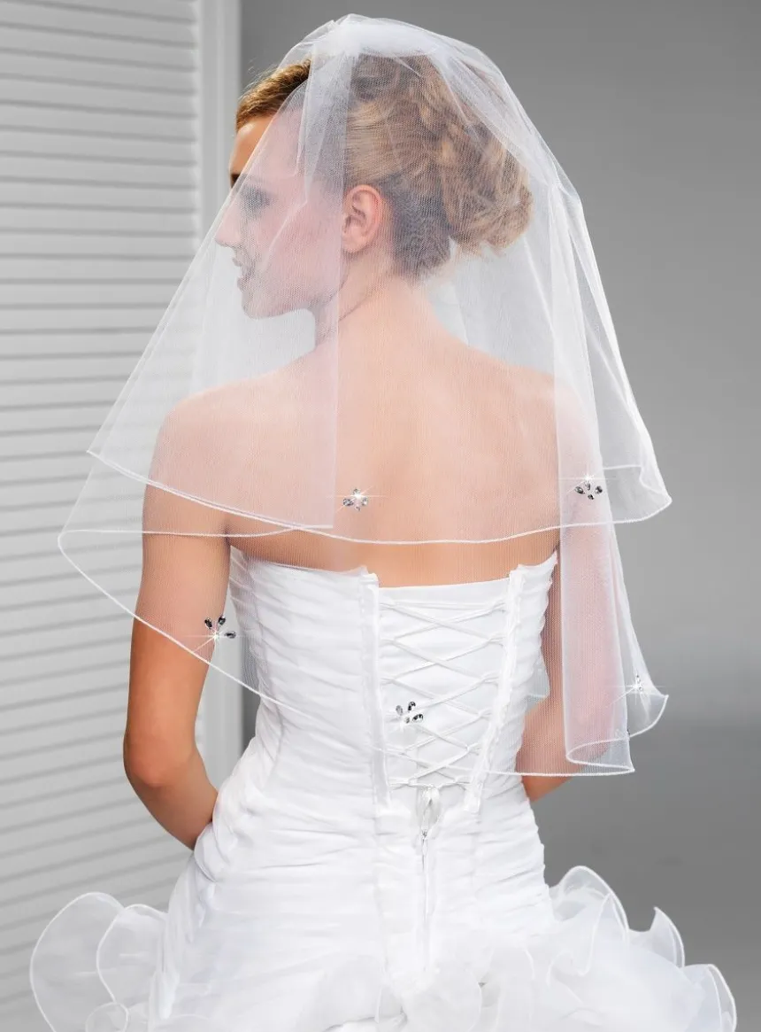 Voile de mariée strass en fleur